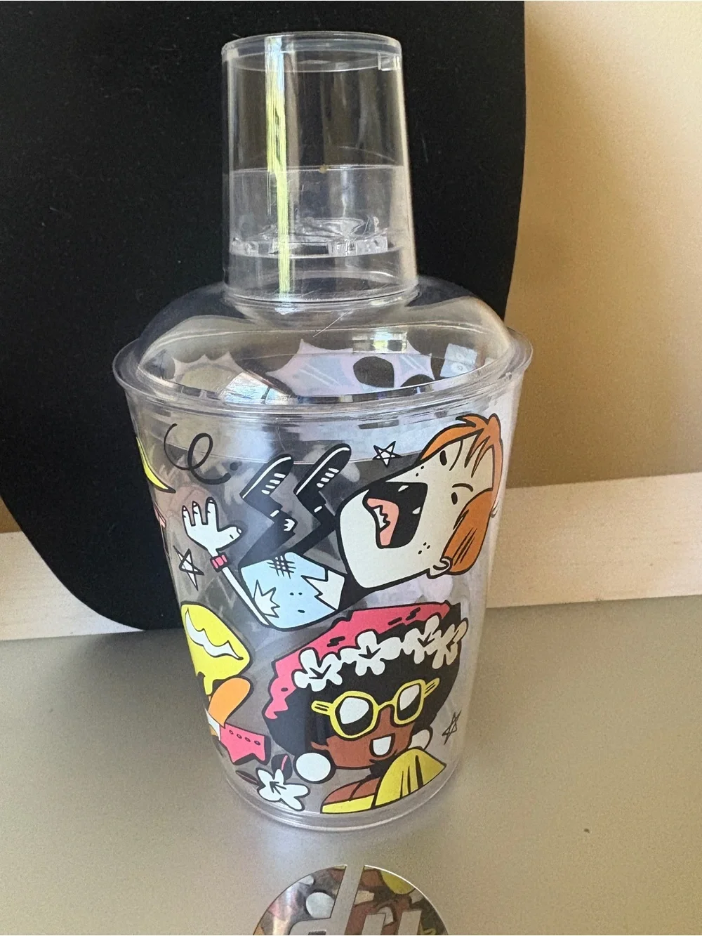 Upper Hand Art Cartoon Plastic Tumbler